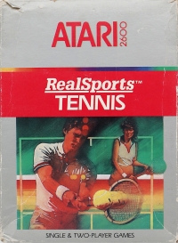 RealSports Tennis (Atari, Corp. / Made in Taiwan / 1986) Box Art