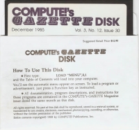 Compute!'s Gazette Disk Vol. 3, No. 12, Issue 30 Box Art