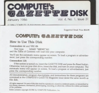 Compute!'s Gazette Disk Vol. 4, No. 1, Issue 31 Box Art