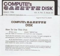 Compute!'s Gazette Disk Vol. 4, No. 3, Issue 33 Box Art