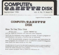 Compute!'s Gazette Disk Vol. 4, No. 9, Issue 39 Box Art