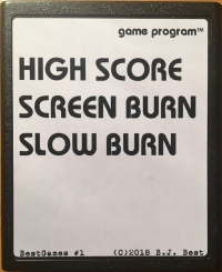 High Score Screen Burn Slow Burn (white label) Box Art