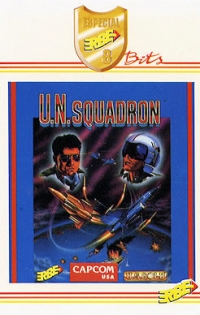 U.N. Squadron - Especial ERBE 8 Bits Box Art