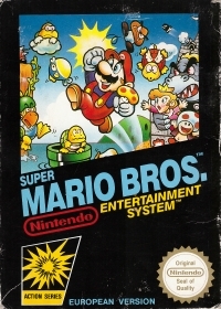 Super Mario Bros. (European Version / Action Series / NES-SM-SCN SCN cart) Box Art