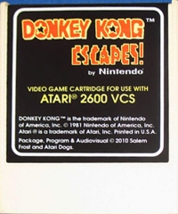 Donkey Kong Escapes! (tan cartridge) Box Art