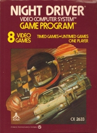 Night Driver (picture label / red box / 1981 Atari) Box Art