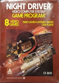 Night Driver (picture label / red box / 1980 Atari) Box Art