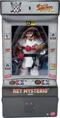 Mattel WWE x Street Fighter: Rey Mysterio as Ryu Box Art