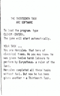 Thirteenth Task, The Box Art