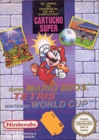 Super Mario Bros. / Tetris / Nintendo World Cup Box Art