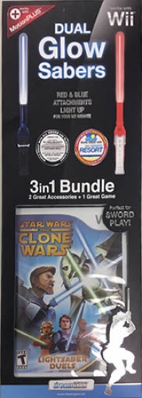 DreamGear Dual Glow Sabers 3in1 Bundle - Star Wars: The Clone Wars: Lightsaber Duels Box Art