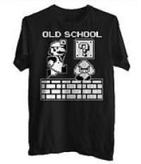 Mario - Old School T-Shirt (Black) Box Art