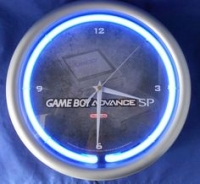 Game Boy Advance SP blue neon wall clock Box Art
