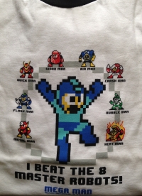 Mega Man T-Shirt (8 Master Robots) Box Art