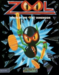 Zool: Ninja of the Nth Dimension (Zool leaning back cover) Box Art
