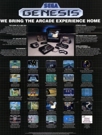 Sega Genesis We Bring the Arcade Experience Home poster Box Art