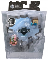 Minecraft Collectible Figures Zombie Pigman, Wither and Fishing Steve 3-Pack, Series 2 Box Art
