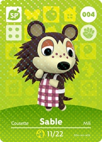 Animal Crossing - #004 Sable  [NA] Box Art