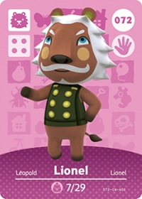 Animal Crossing - #072 Lionel  [NA] Box Art