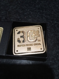 Super Mario Bros 30th Anniversary Pin - Gold Box Art