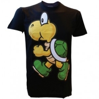 Super Mario - walking green Koopa Troopa T-Shirt (black) Box Art