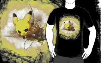 Pikachu Attack on Titan T-shirt Box Art