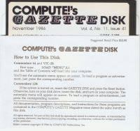 Compute!'s Gazette Disk Vol. 4, No. 11, Issue 41 Box Art