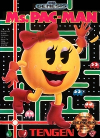 Ms. Pac-Man (white Tengen) Box Art